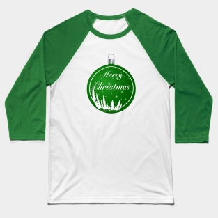 Green Christmas Ornaments matching Baseball T-Shirt